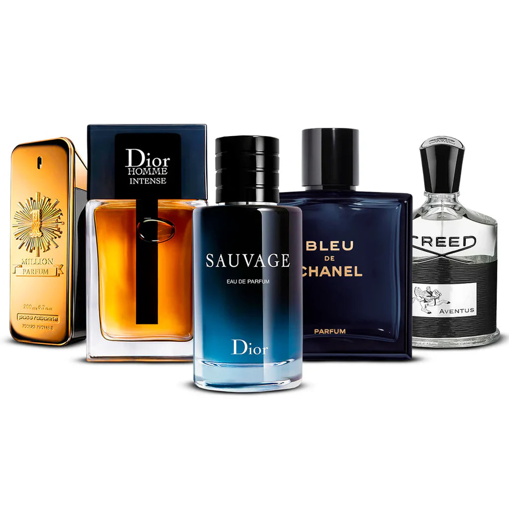 Set 5x 100ml - Set of 5 Perfumes - Million, Dior Homme Intense, Sauvage, Bleu de Chanel och Creed Aventus 100 ml