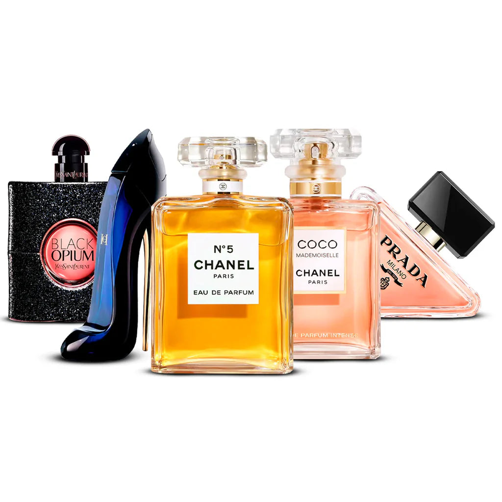 Set 5x 100ml - Black Opium, Good Girl, Chanel N°5, Coco Mademoiselle och Prada Paradoxe 100 ml