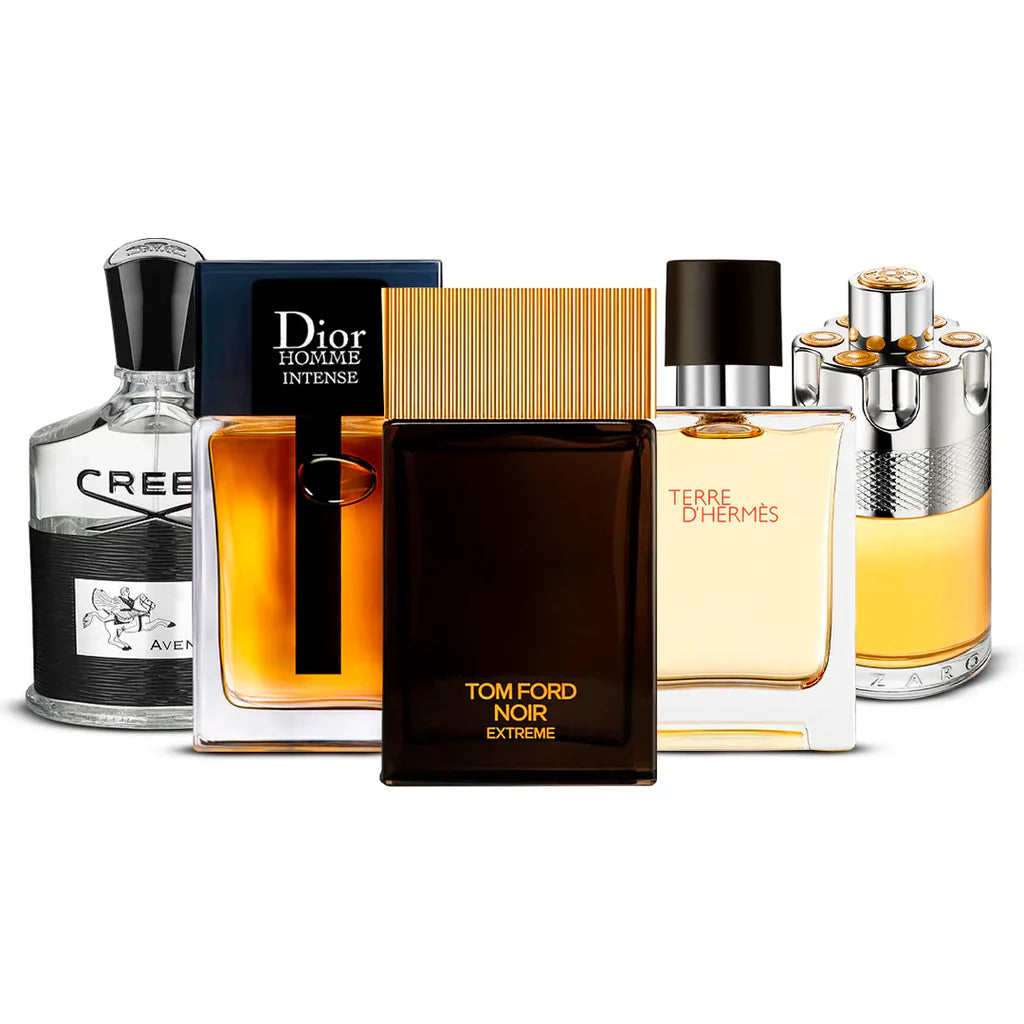 Set 5x 100ml - Creed Aventus, Dior Homme Intense, Tom Ford Noir Extrême, Terre d’Hermès och Azzaro Wanted 100 ml