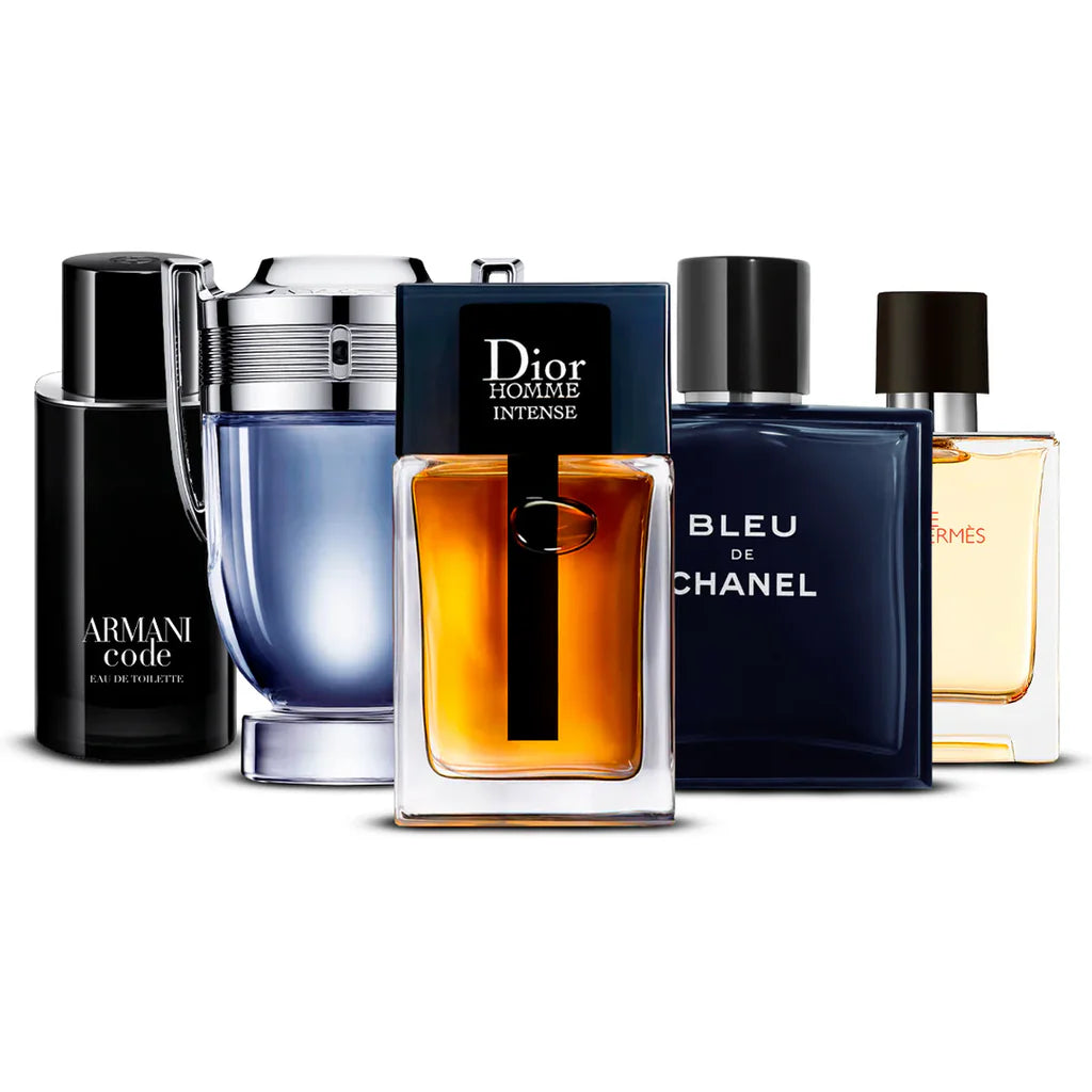 Set 5x 100ml - Armani Code, Invictus, Dior Homme Intense, Bleu de Chanel och Terre d’Hermès - 100 ml