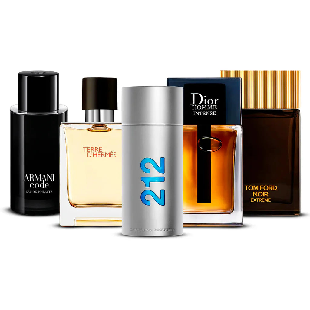 Set 5x 100ml - Armani Code, Terre d’Hermès, 212 Men, Dior Homme Intense och Tom Ford Noir Extrême 100 ml